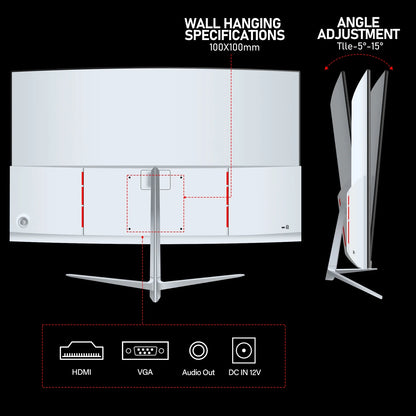 34-Inch Curved Ultrawide Gaming Monitor 165Hz 1500R WQHD 3440X1440 Freesync Adjustable Stand