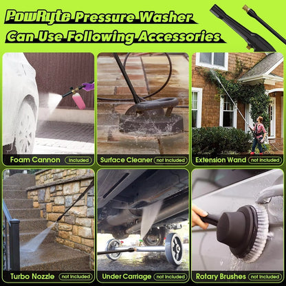 Powryte Electric Pressure Washer, Foam Cannon, 4 Different Pressure Tips, Power Washer, 3800 PSI 2.4 GPM