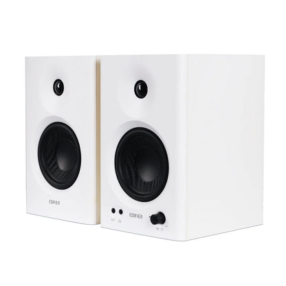 MR4 Powered Studio Monitor Speakers, 4" Active Near-Field Monitor Speaker - White (Pair)