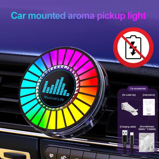 26 Colorfor Led Car Atmosphere Light 100 Lighting Mode Sound Control Music Rhythm Lights Air Freshener for Car Creative Decora